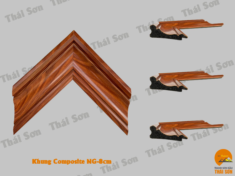 Mẫu khung Composite bản 8cm màu nâu gỗ
