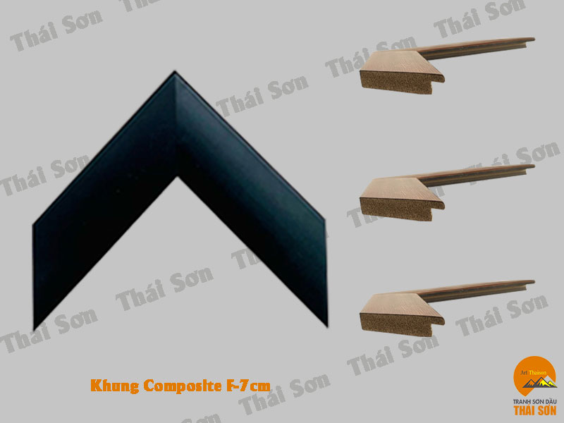 Mẫu khung Composite bản phẳng 7cm màu đen trơn