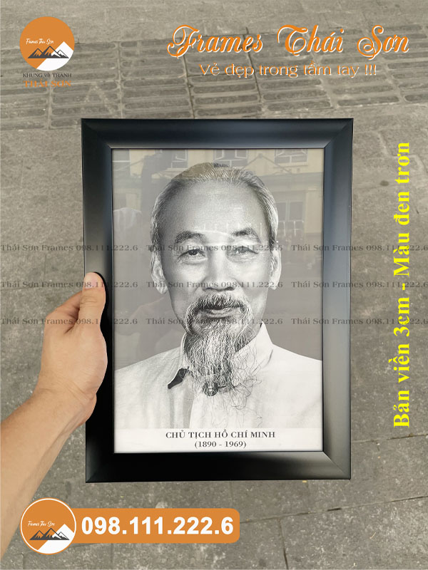 Mẫu khung ảnh thờ khổ 20x30cm bản 3cm màu đen trơn