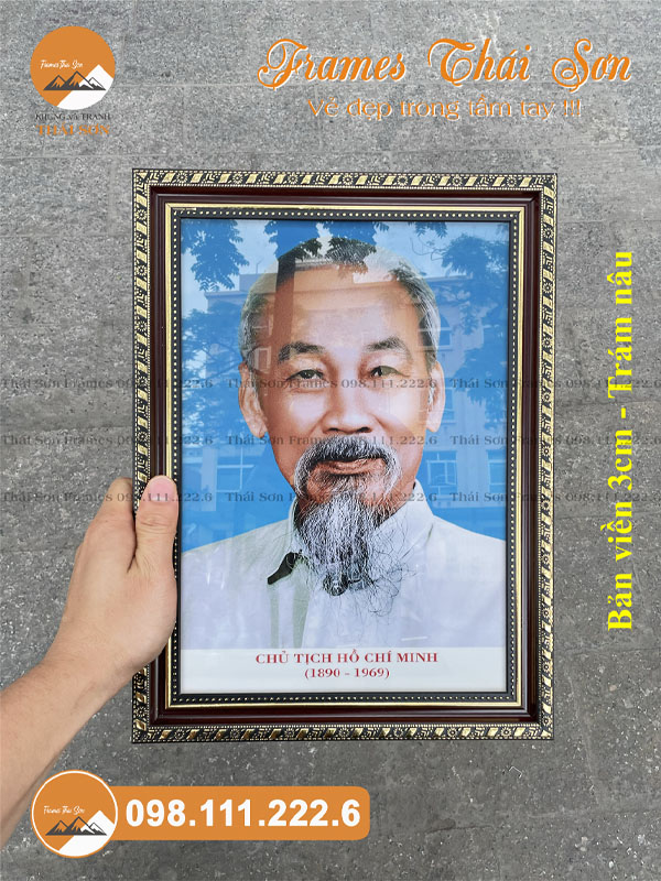 Mẫu khung ảnh thờ khổ 20x30cm bản 3cm trám nâu