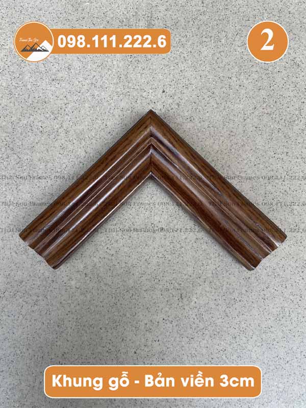 Mẫu khung gỗ bản viền 3cm