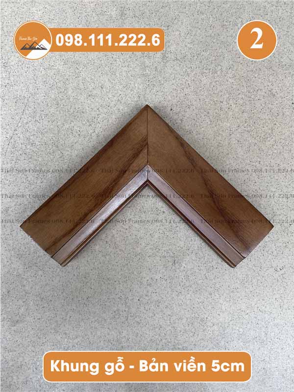 Mẫu khung gỗ bản viền 5cm (mã 02)