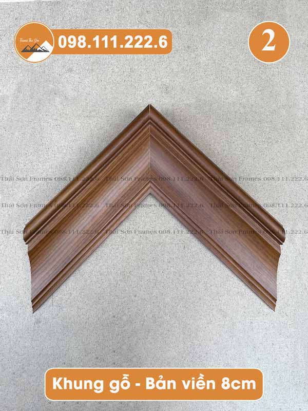Mẫu khung gỗ bản viền 8cm (mã 02)